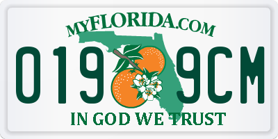 FL license plate 0199CM