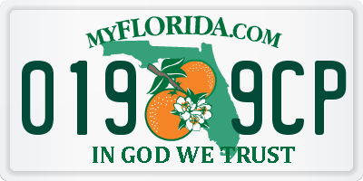 FL license plate 0199CP