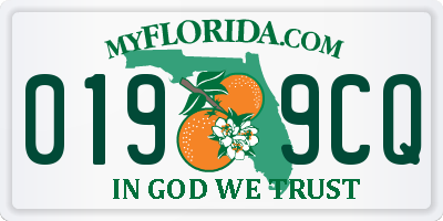 FL license plate 0199CQ