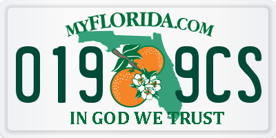 FL license plate 0199CS