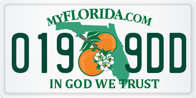 FL license plate 0199DD