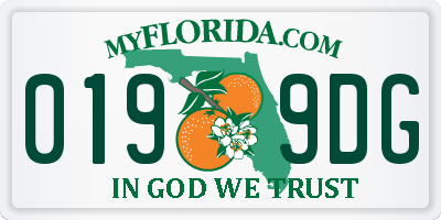 FL license plate 0199DG
