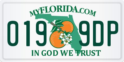 FL license plate 0199DP