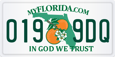 FL license plate 0199DQ