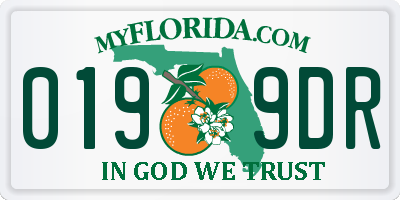 FL license plate 0199DR