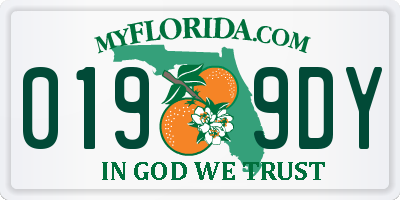 FL license plate 0199DY