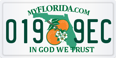 FL license plate 0199EC