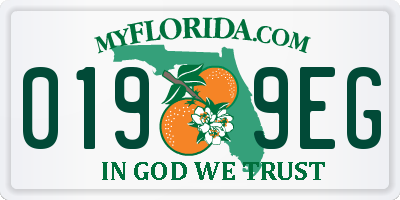 FL license plate 0199EG