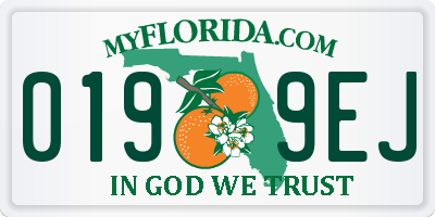 FL license plate 0199EJ