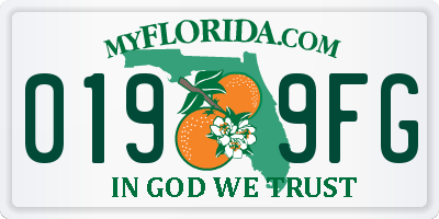 FL license plate 0199FG