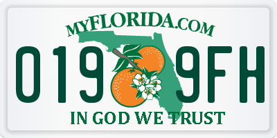 FL license plate 0199FH
