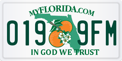 FL license plate 0199FM