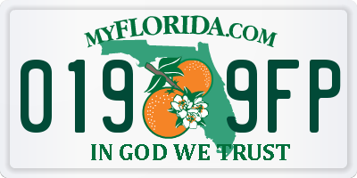 FL license plate 0199FP