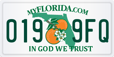 FL license plate 0199FQ