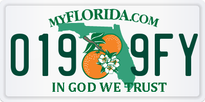 FL license plate 0199FY
