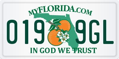 FL license plate 0199GL