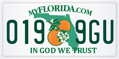 FL license plate 0199GU