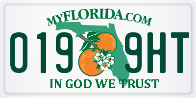 FL license plate 0199HT