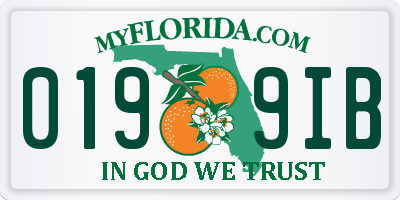 FL license plate 0199IB