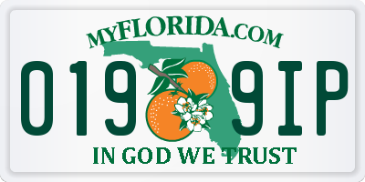 FL license plate 0199IP