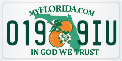 FL license plate 0199IU