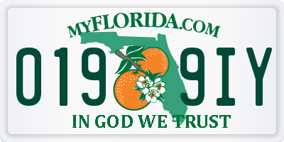 FL license plate 0199IY