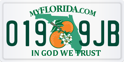 FL license plate 0199JB