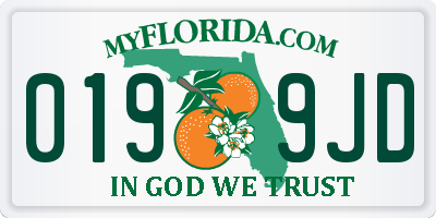 FL license plate 0199JD