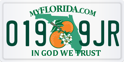 FL license plate 0199JR