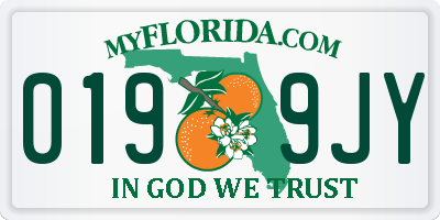 FL license plate 0199JY