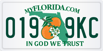 FL license plate 0199KC