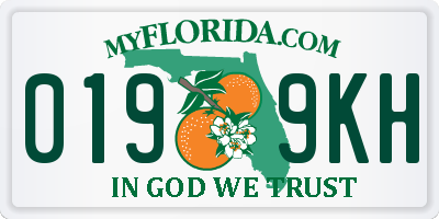 FL license plate 0199KH