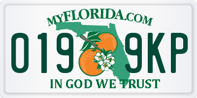 FL license plate 0199KP