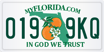 FL license plate 0199KQ
