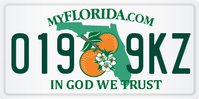 FL license plate 0199KZ