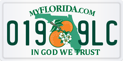 FL license plate 0199LC