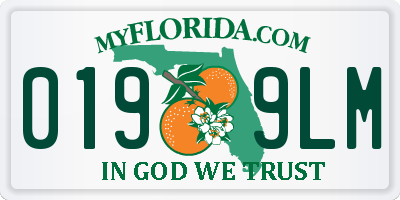 FL license plate 0199LM