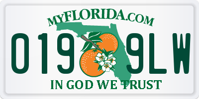 FL license plate 0199LW