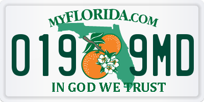 FL license plate 0199MD