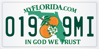 FL license plate 0199MI