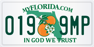 FL license plate 0199MP