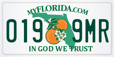 FL license plate 0199MR