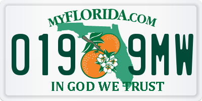 FL license plate 0199MW