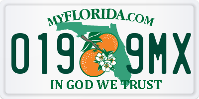 FL license plate 0199MX