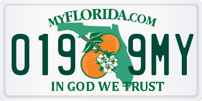 FL license plate 0199MY
