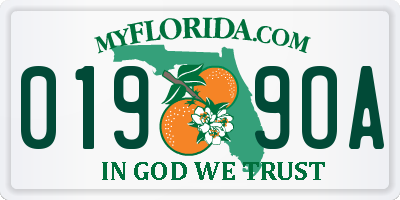 FL license plate 0199OA