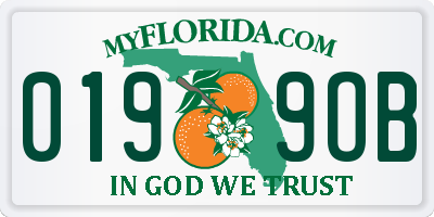 FL license plate 0199OB