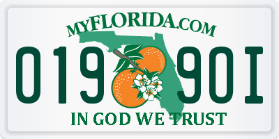 FL license plate 0199OI