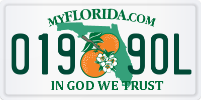 FL license plate 0199OL