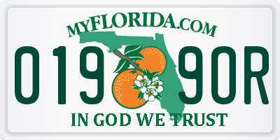 FL license plate 0199OR